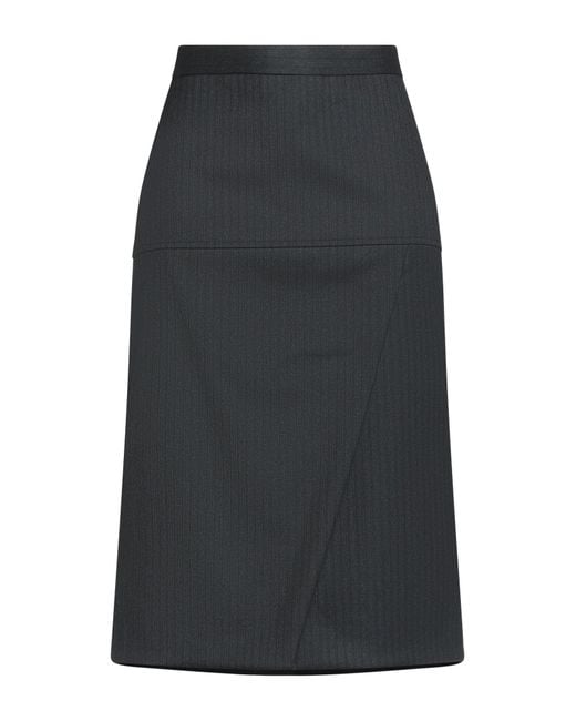 Fendi Gray Midi Skirt Virgin Wool, Elastane, Polyester