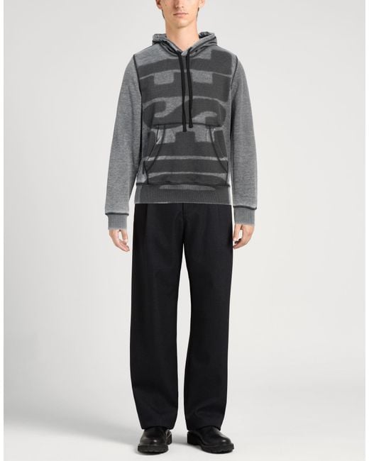 DIESEL Gray Sweatshirt Polyester, Cotton, Elastane for men