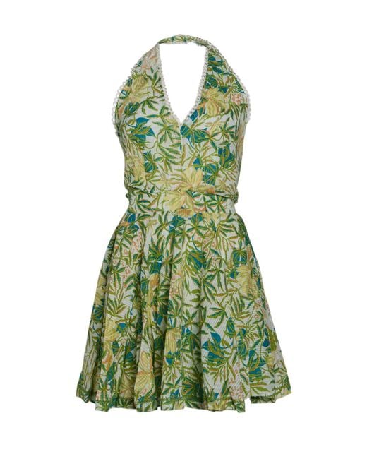 Poupette Green Mini Dress Cotton