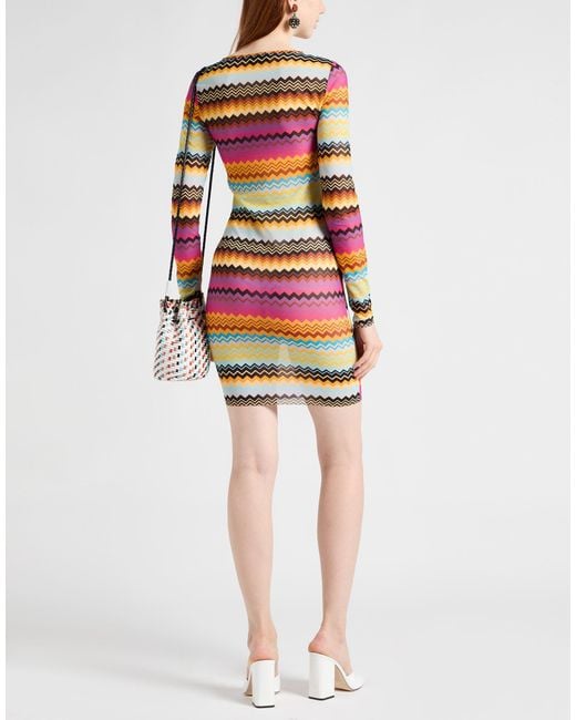Missoni Pink Polyamide Elastane Printed Mini Dress
