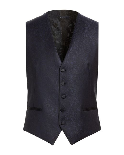 Tagliatore Blue Tailored Vest Virgin Wool, Elastane for men