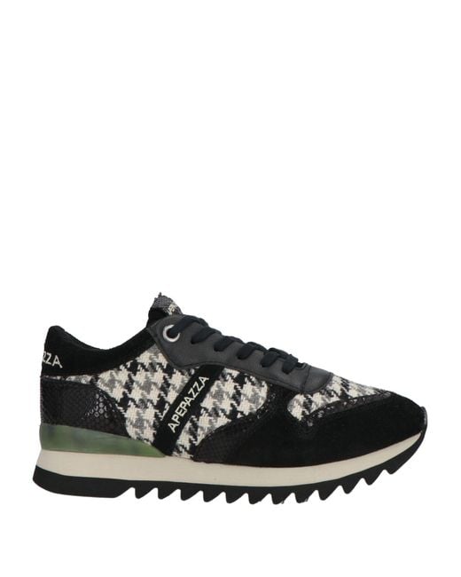 Apepazza Black Sneakers Leather, Textile Fibers