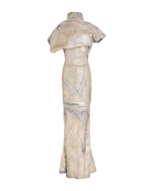 Rick Owens White Maxi Dress Cotton, Elastane, Rubber