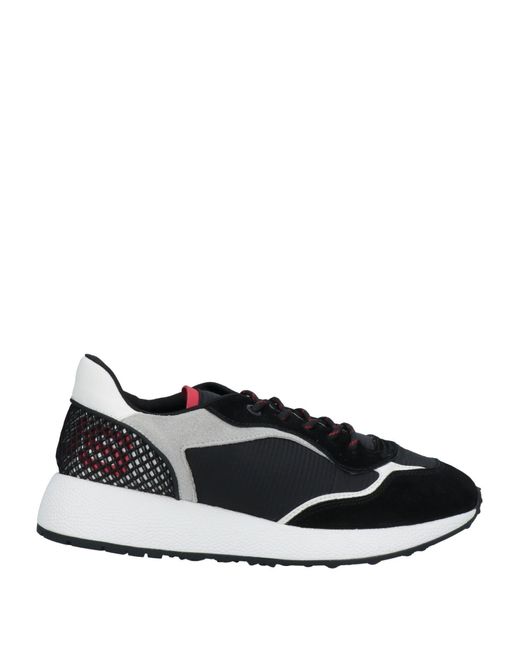 Cesare Paciotti Black Sneakers Soft Leather, Nylon for men