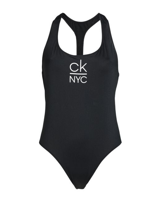 Calvin Klein Synthetic Onepiece Swimsuit in Black Lyst