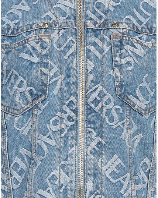 Versace Jeans Couture Blue Denim Outerwear