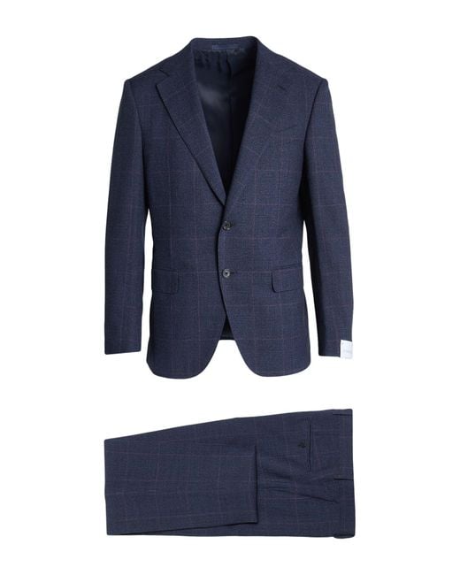 Caruso Blue Midnight Suit Wool for men