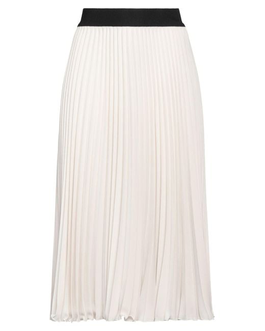 Shirtaporter White Midi Skirt Polyester