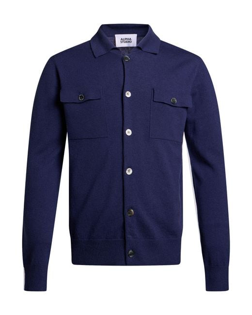 Alpha Studio Blue Cardigans for men