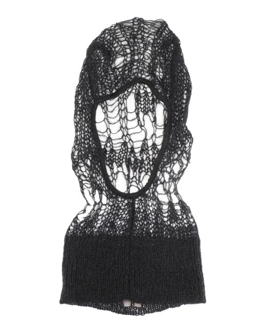Rick Owens Black Hat Polyamide, Mohair Wool, Wool for men