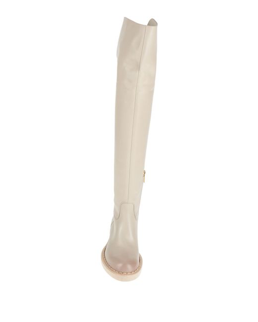 Santoni White Boot Leather