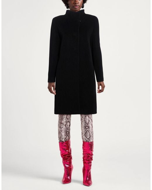 Cinzia Rocca Black Coat Wool, Polyamide, Cashmere