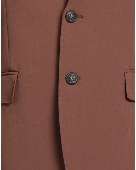 Bharnaba Brown Blazer Polyester, Viscose, Elastane for men