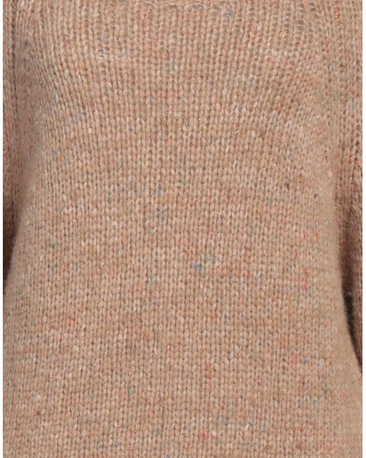 MAX&Co. Brown Turtleneck Alpaca Wool, Synthetic Fibers, Wool, Silk