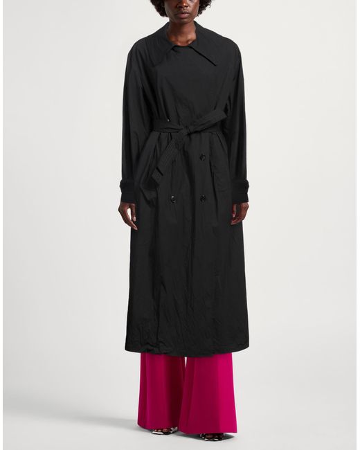 Barena Black Overcoat & Trench Coat Cotton, Elastane