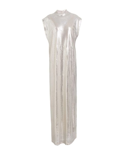 Alysi White Crème Maxi Dress Polyester