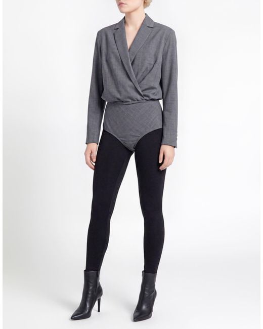 Ottod'Ame Blue Bodysuit Polyester, Virgin Wool, Elastane
