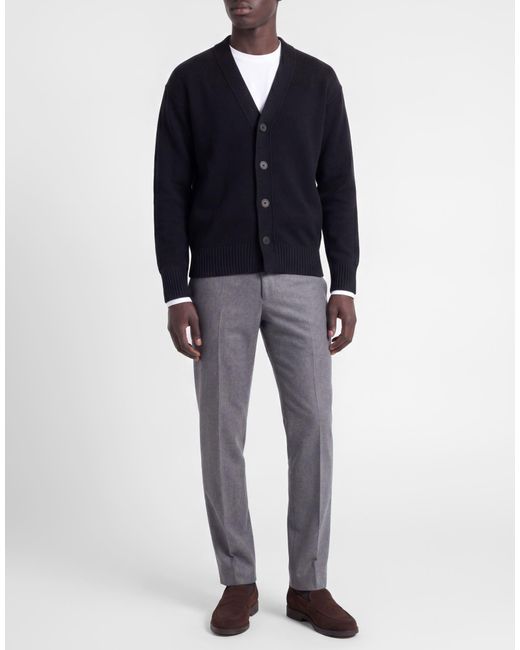LA BIELLESE Black Midnight Cardigan Virgin Wool for men