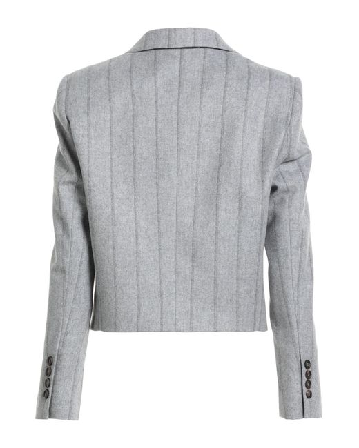 Brunello Cucinelli Gray Blazer Virgin Wool, Polyamide