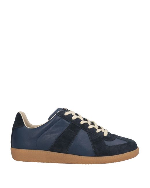 Maison Margiela Blue Replica Low-Top Leather Sneakers