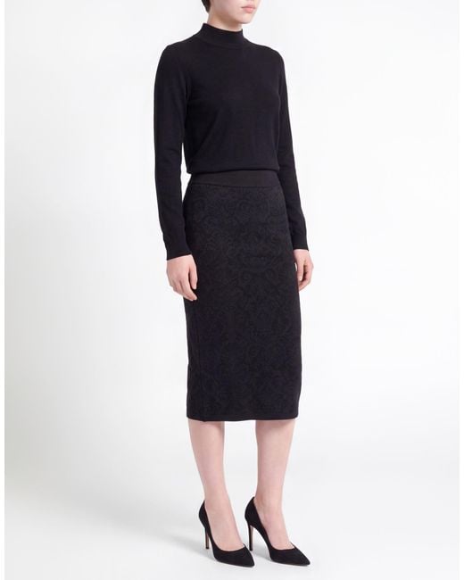 Max Mara Black Midi Skirt Viscose, Polyamide, Polyester