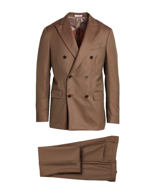 Boglioli Brown Suit Wool for men