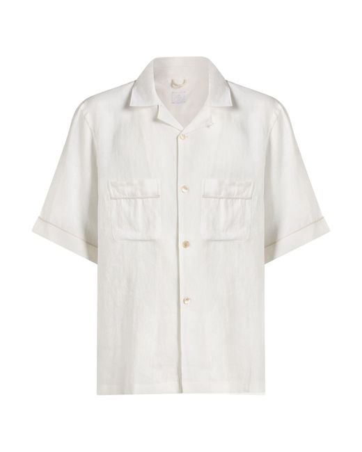 Eleventy White Shirt Linen for men