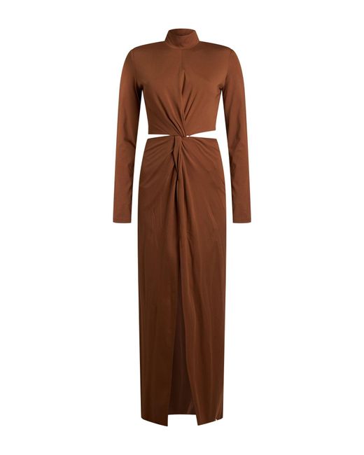 ACTUALEE Brown Maxi Dress