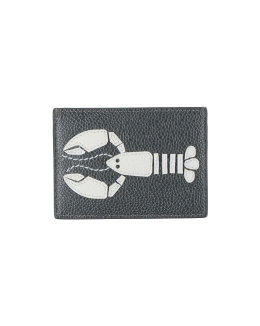 Thom Browne Gray Document Holder Soft Leather for men