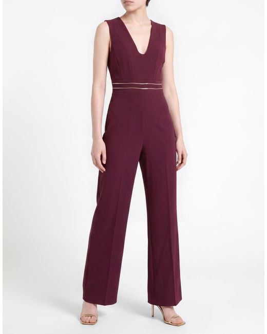 Rinascimento Purple Burgundy Jumpsuit Polyester, Elastane