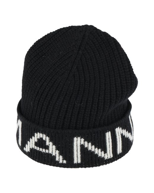 ERMANNO FIRENZE Black Hat Virgin Wool for men