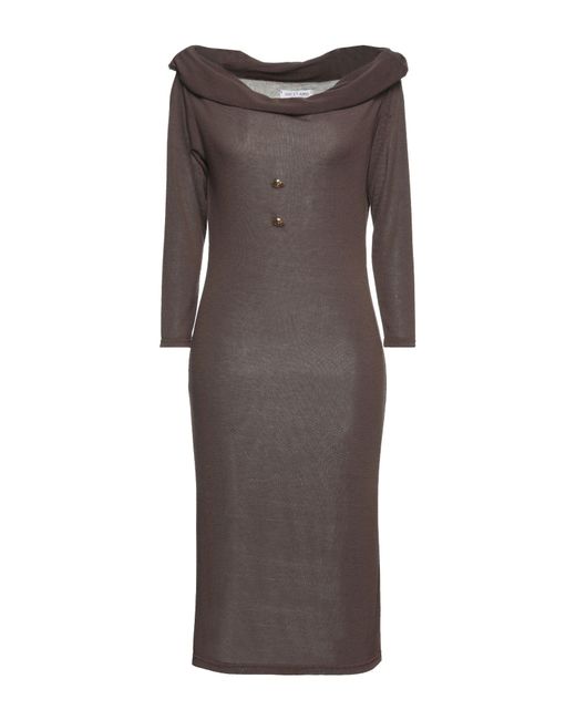 Odi Et Amo Midi Dress in Brown | Lyst