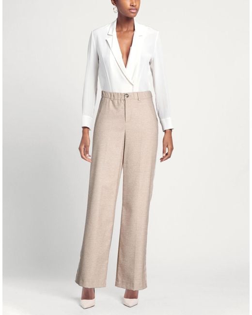 Xandres Natural Pants Polyester, Viscose, Elastane