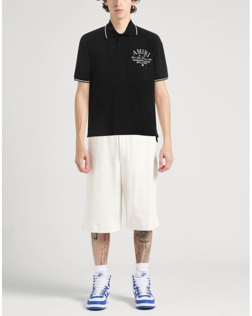 Amiri Black Polo Shirt Cotton for men