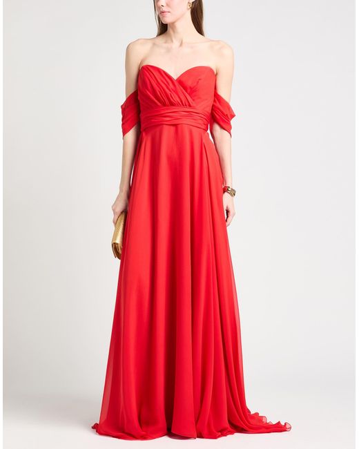 ATELIER LEGORA Red Maxi Dress Polyamide, Viscose
