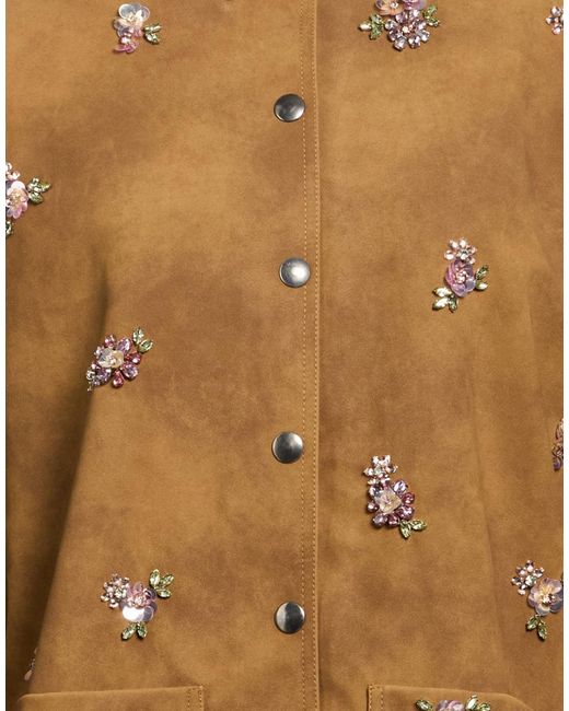 DES_PHEMMES Brown Camel Jacket Polyurethane