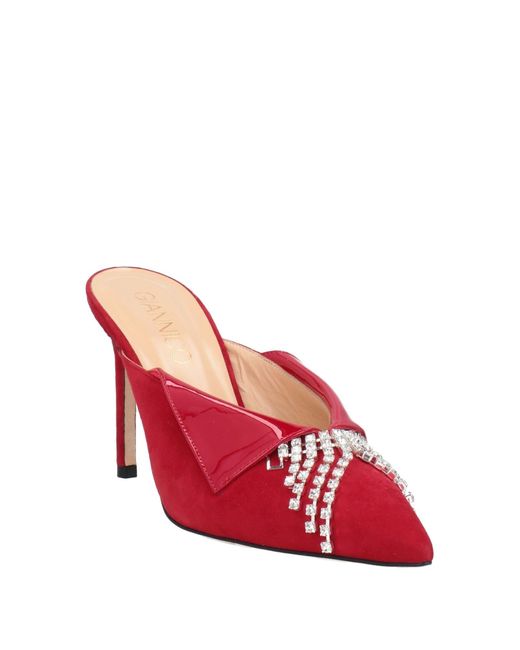 Giannico Red Mules & Clogs
