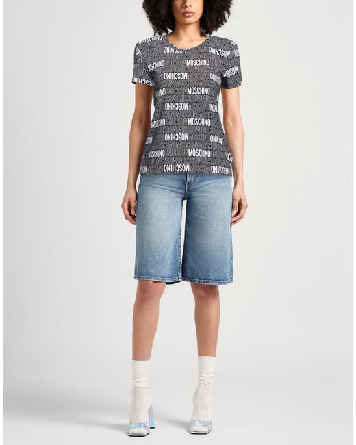 Moschino Gray T-Shirt Cotton, Elastane