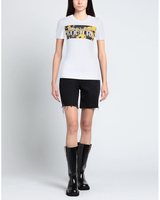 Versace Jeans Couture White T-Shirt Cotton, Elastane