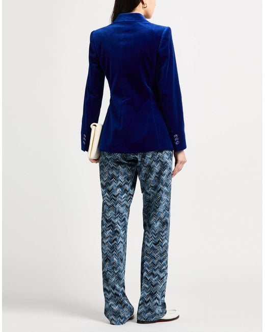 Alberta Ferretti Blue Blazer Cotton, Elastane