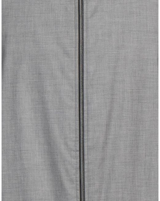 Fedeli Gray Jacket Cotton, Silk for men