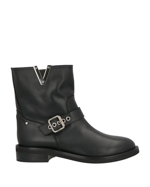 Via Roma 15 Black Ankle Boots Leather