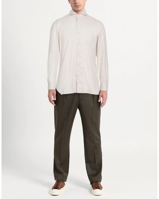 Luigi Borrelli Napoli White Shirt Cotton for men