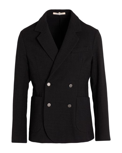 Messagerie Black Patrizio Piscaglia Blazer Cotton, Polyester, Linen for men