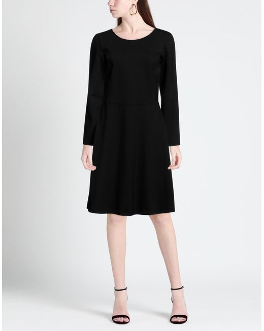 European Culture Black Midi Dress Viscose, Polyamide, Elastane