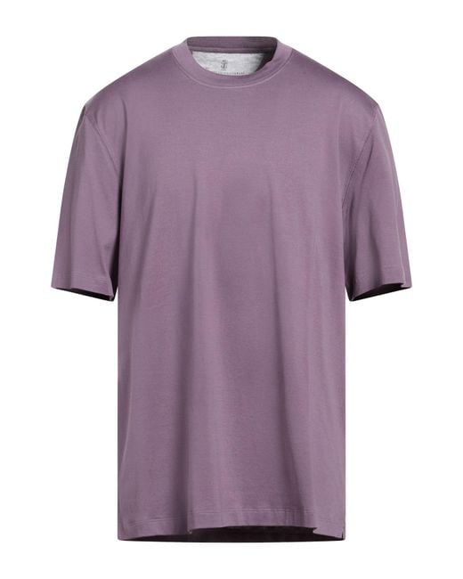 Brunello Cucinelli Purple T-Shirt Cotton for men
