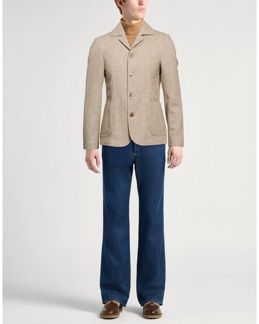 AT.P.CO Natural Blazer Polyester, Wool, Viscose for men