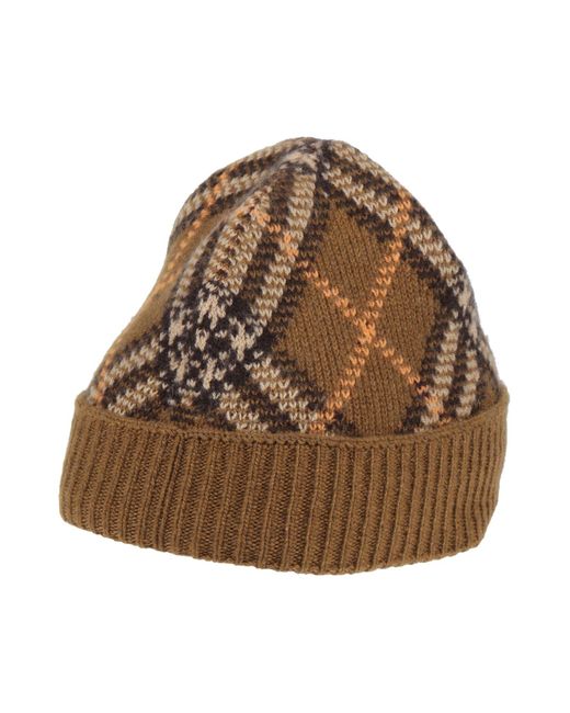 Burberry Brown Hat Cashmere, Polyamide, Polyester for men