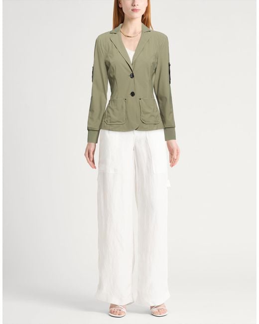 Marc Cain Green Military Blazer Polyamide, Elastane