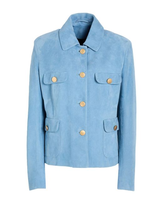 Tagliatore 0205 Jacket Lambskin in Blue | Lyst